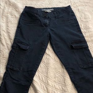 Blue low rise leggings size 2